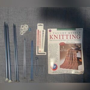 Knitting Needle Set with Guide - Blue